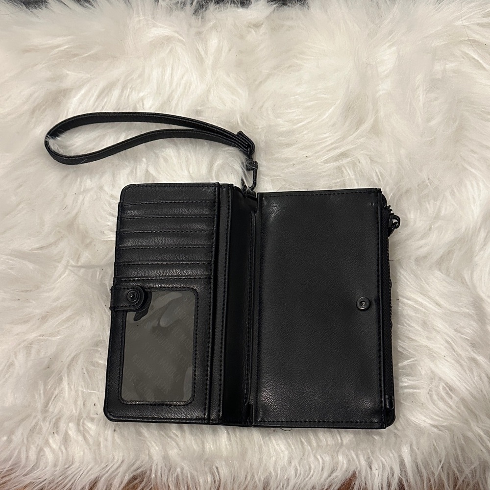 Steve Madden Black Embossed Wristlet - Picture 2 of 4